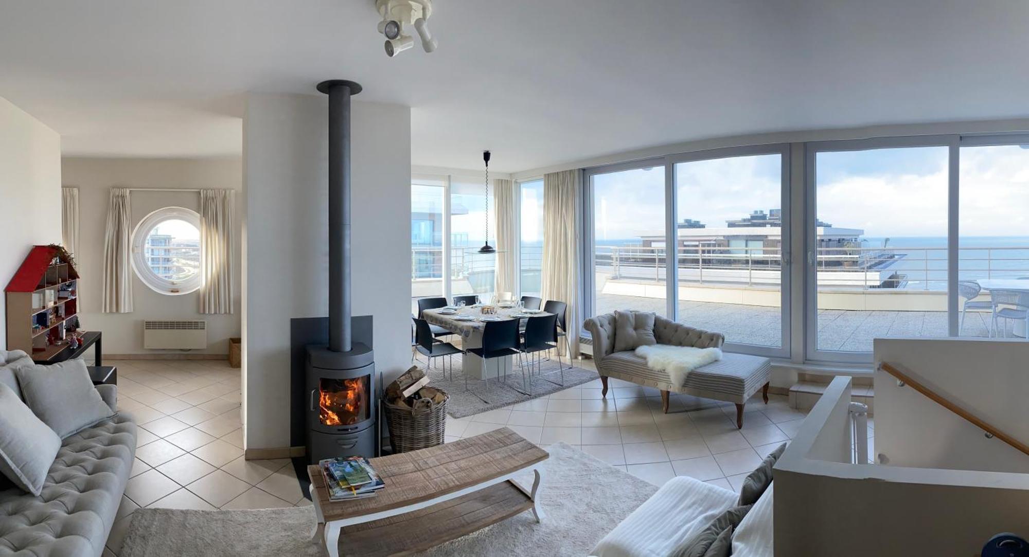 Appartamento Duplex Penthouse Super Zeezicht De Panne Esterno foto